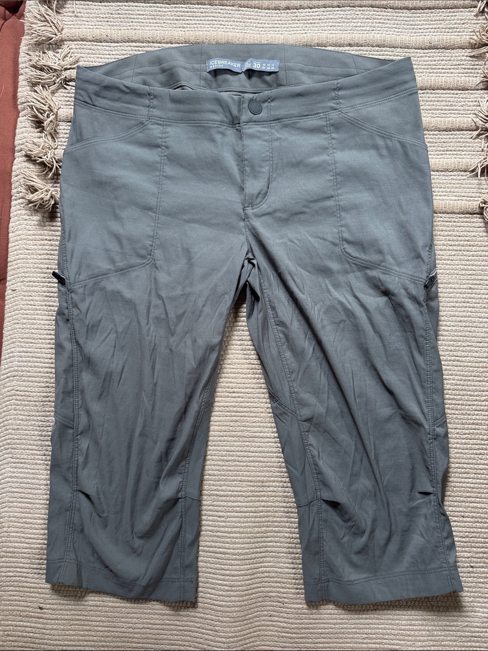 Icebreaker knickers merino wool blend athletic women’s 10 pewter gray very rare!